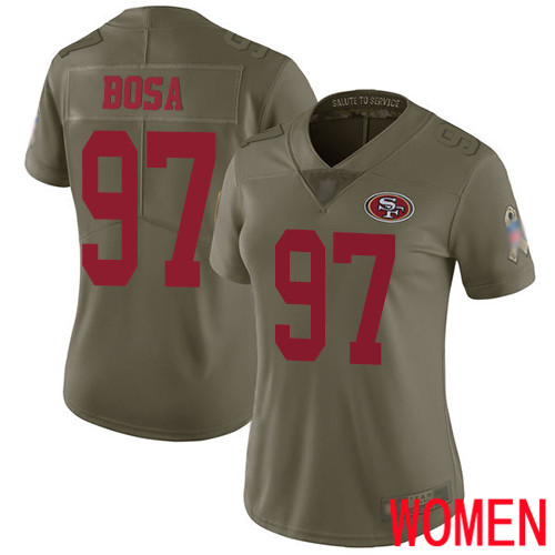 San Francisco 49ers Limited Olive Women Nick Bosa NFL Jersey 97 2017 Salute to Service